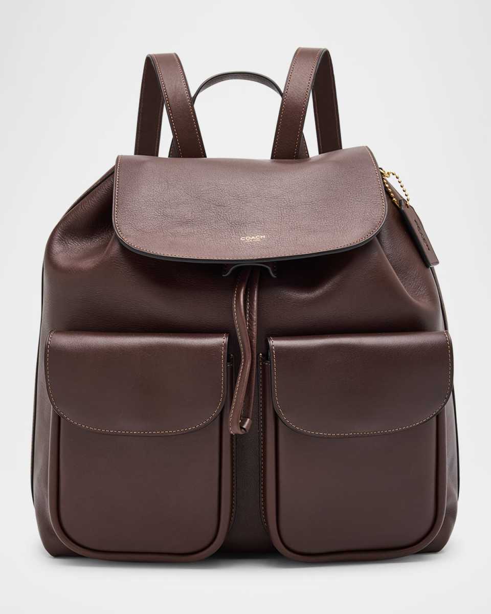 Crosby Grain Leather Drawstring Backpack